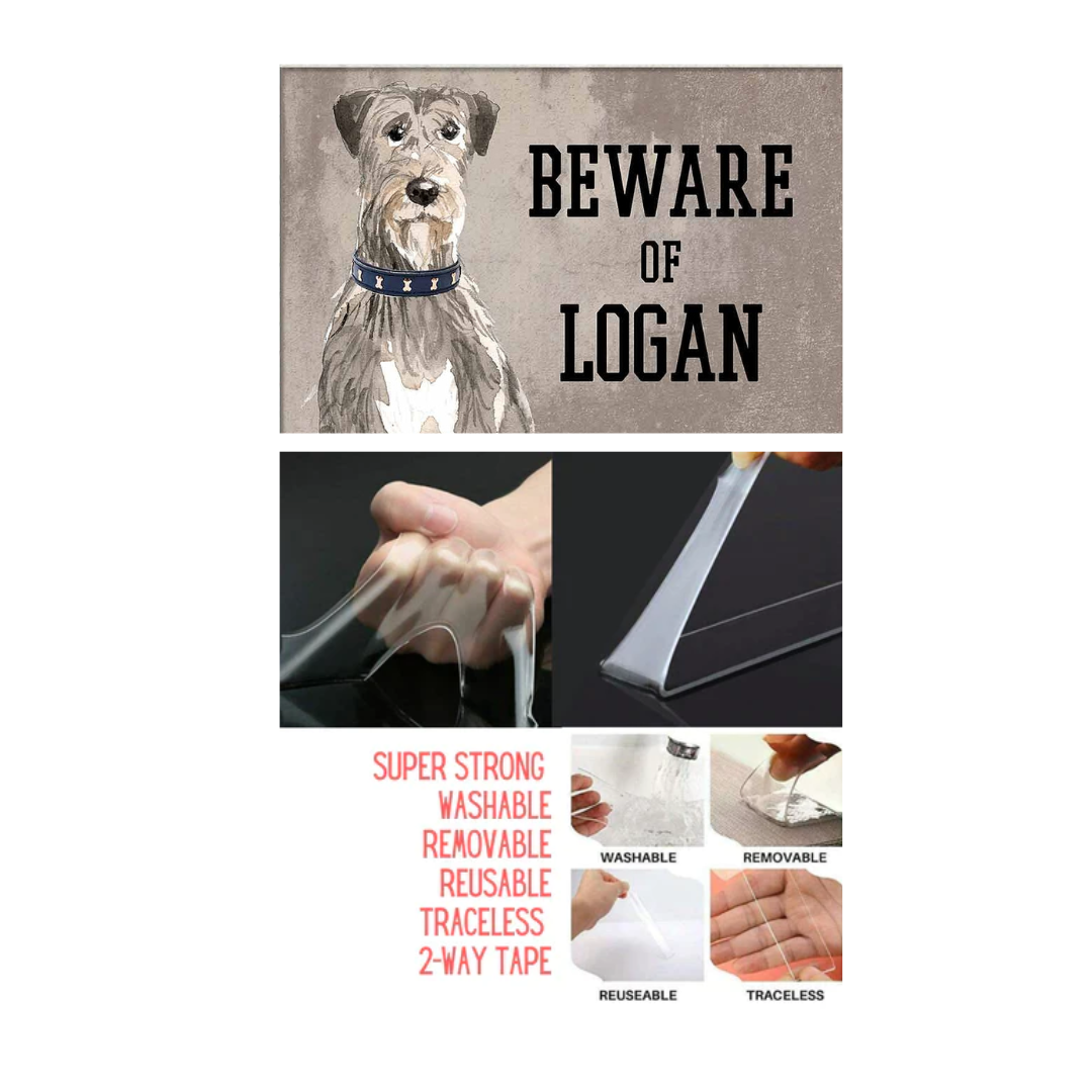 Personalized Dog Name Plates Beware Of Dog Sign - Irish Wolf Hound