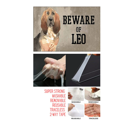 Personalized Dog Name Plates Beware Of Dog Sign - BloodHound