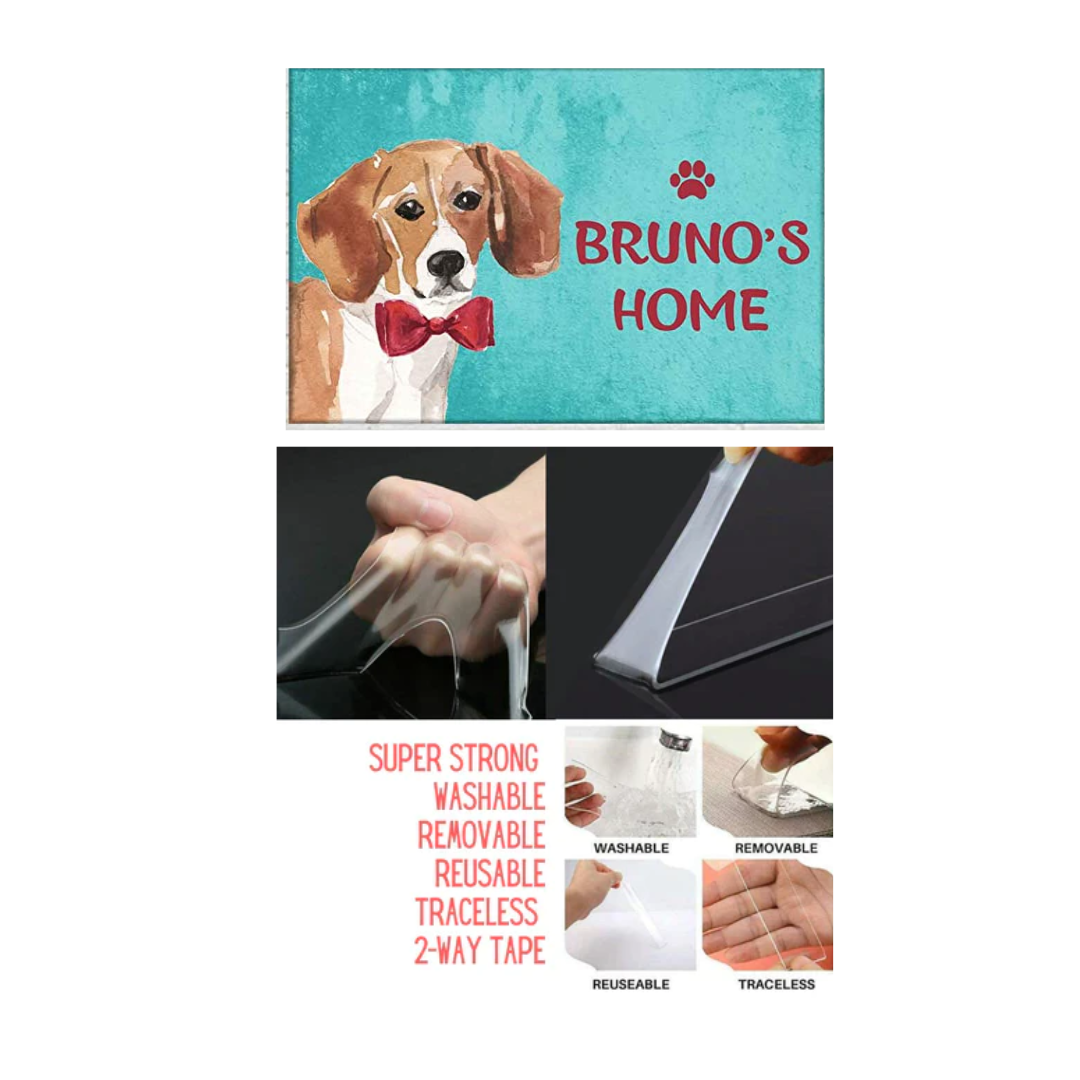 Custom Dog Door Name Plate - Beware Of Dog Sign - Cute Beagle