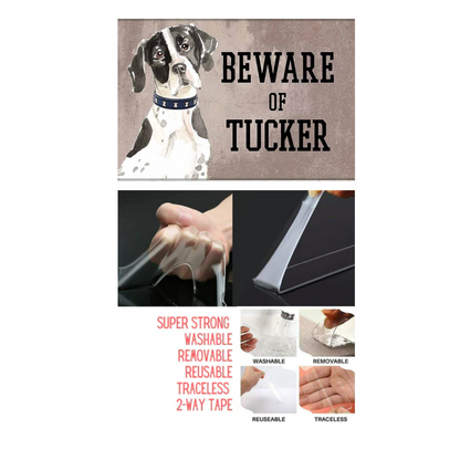 Personalized Dog Name Plates Beware Of Dog Sign - English Pointer