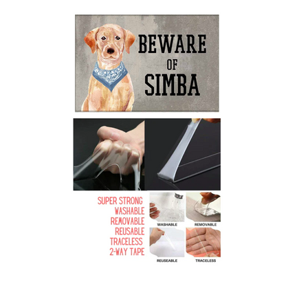 Personalized Dog Name Plates Beware Of Dog Sign - Golden Retriever