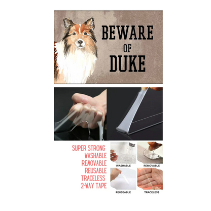 Personalized Dog Name Plates Beware Of Dog Sign - Shetland Sheepdog