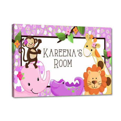 Custom Children Name Plate - Kids Animals Nutcase