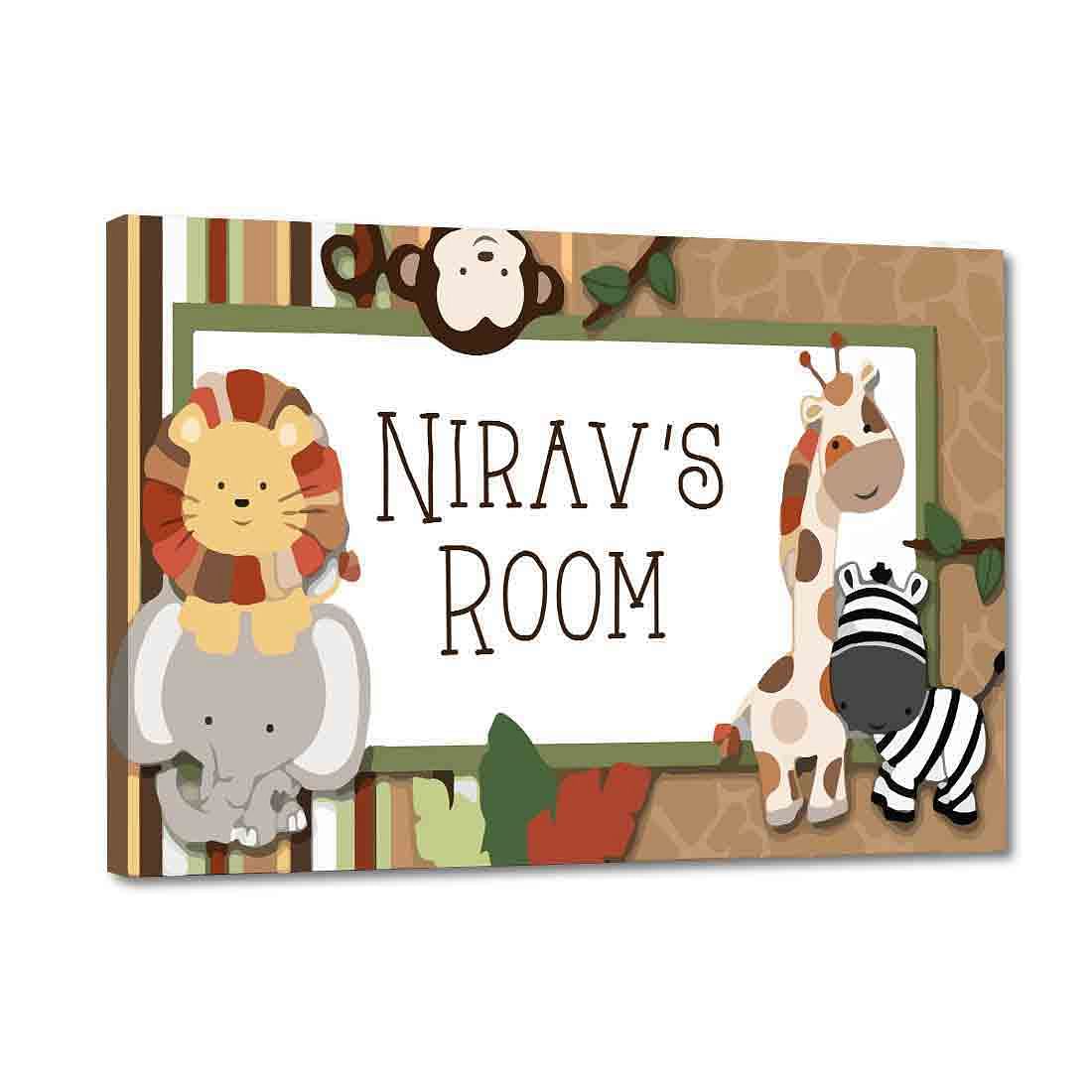 Personalized Kids Door Name Plate - Kids Animals Nutcase