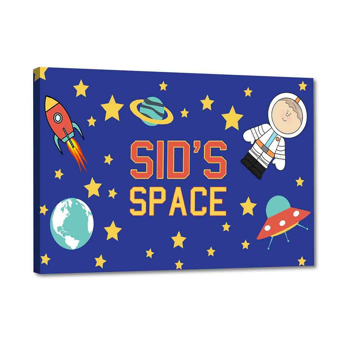 Customized Children's Door Name Plate - Space Astronaut Galaxy Universe Nutcase