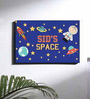 Customized Children's Door Name Plate - Space Astronaut Galaxy Universe