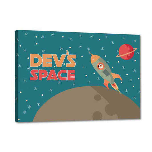 Personalized Kids Name Plate for Boys - Space Nutcase