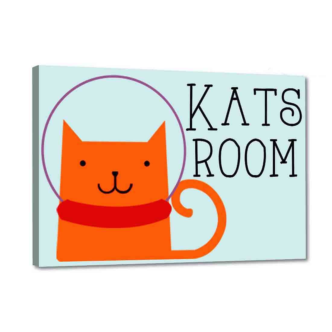 Children's Name Plate Door Sign -  Cute Cat Skipping Nutcase