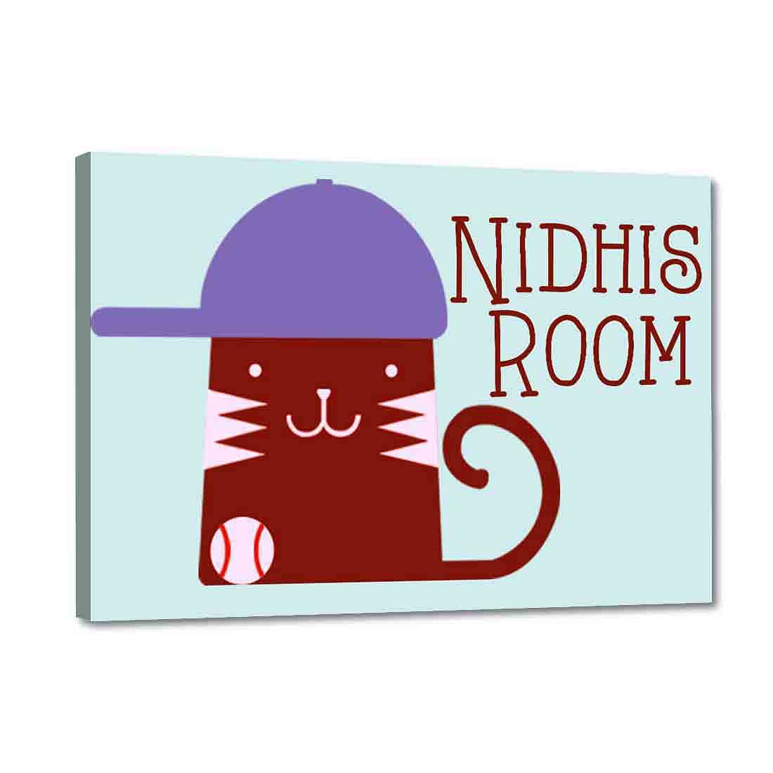 Door Name Plate for Children's Room -  Swag Cat Nutcase