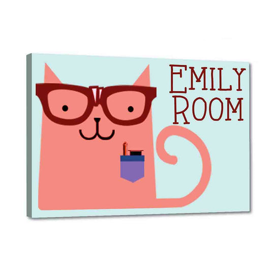 Personalized Children's Name Plate -  Office Cat Nutcase