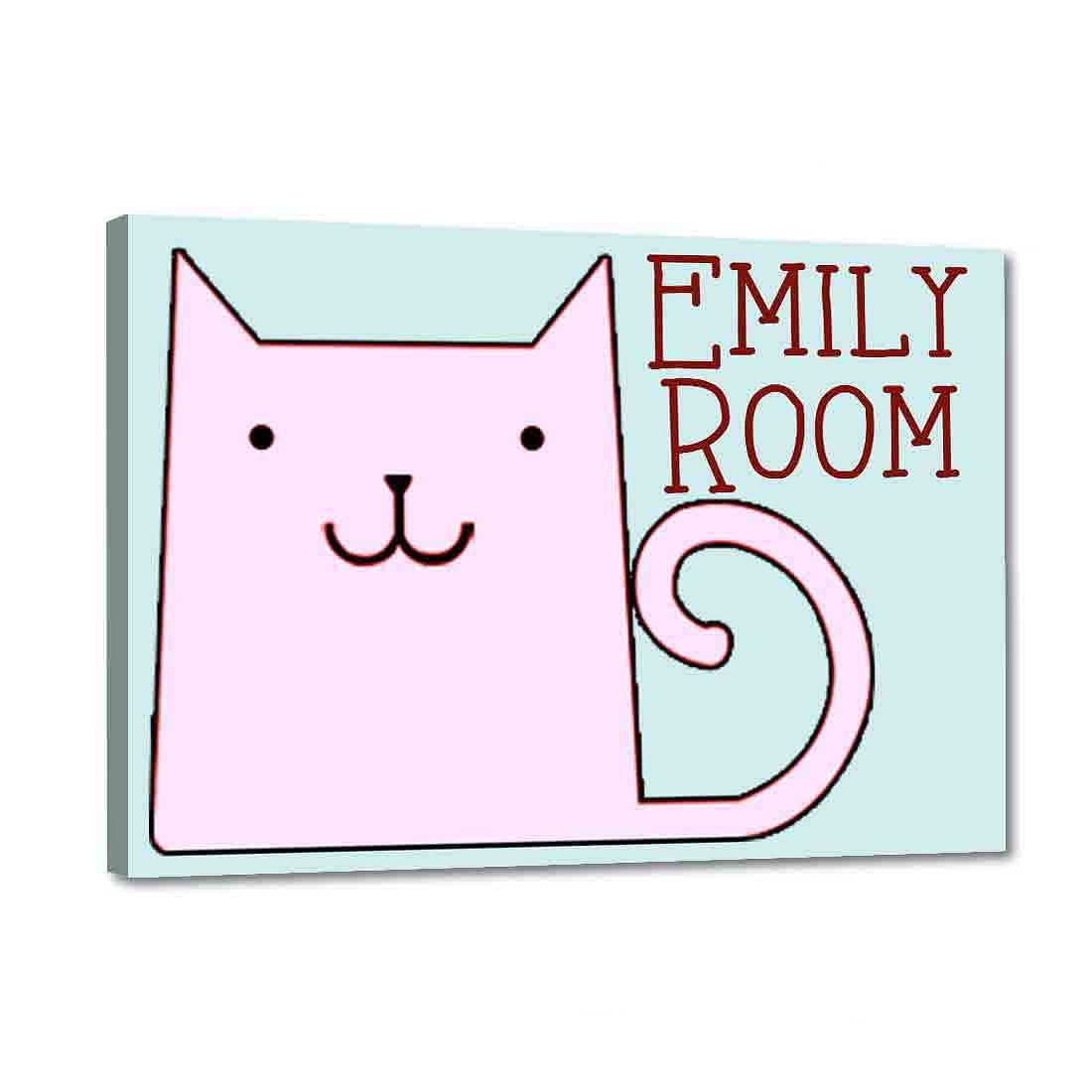 Children's Custom Door Name Plate -  Sweet Cat Nutcase