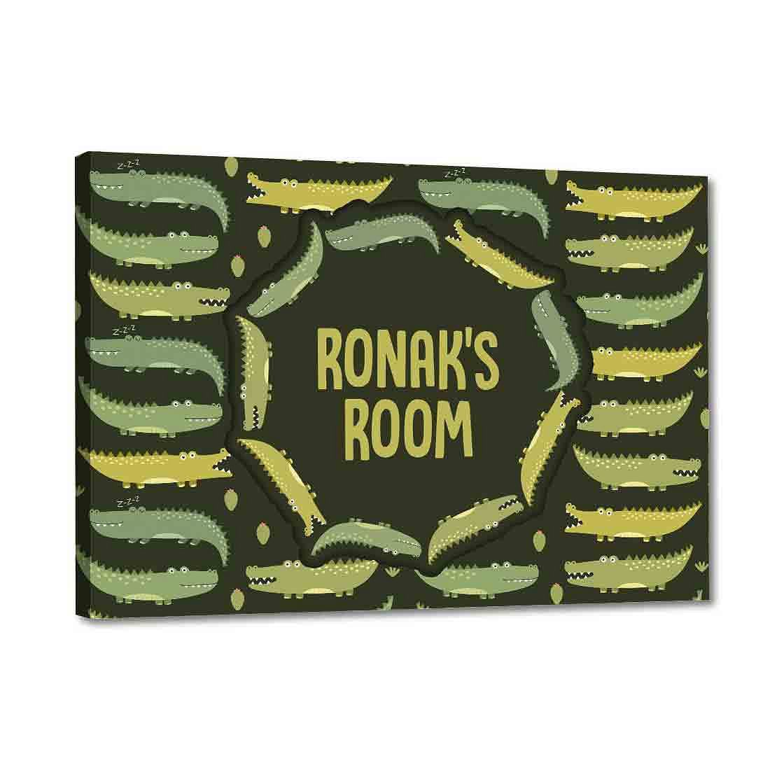 Custom-Made Children Room Name Plate - Crocodile Nutcase