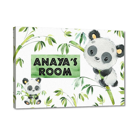 Nutcase Personalized Kids Baby Room Door Sign/Name Plate/Wall Plaque  - Cute Panda Nutcase