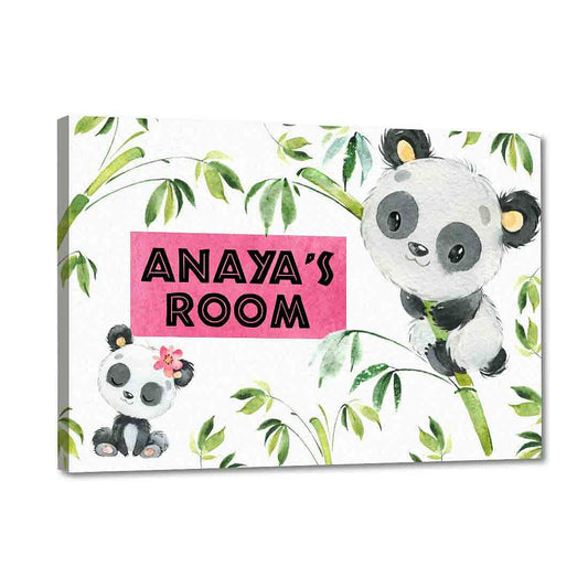 Nutcase Personalized Kids Baby Room Door Sign/Name Plate/Wall Plaque - Panda Nutcase