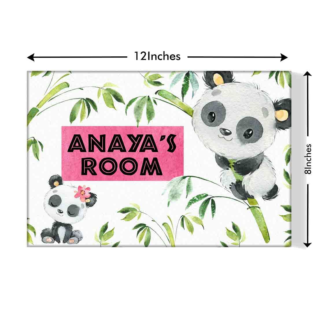 Nutcase Personalized Kids Baby Room Door Sign/Name Plate/Wall Plaque - Panda Nutcase