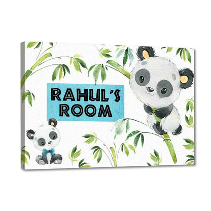 Nutcase Personalized Kids Baby Room Door Sign/Name Plate/Wall Plaque - Cute Small Panda Nutcase