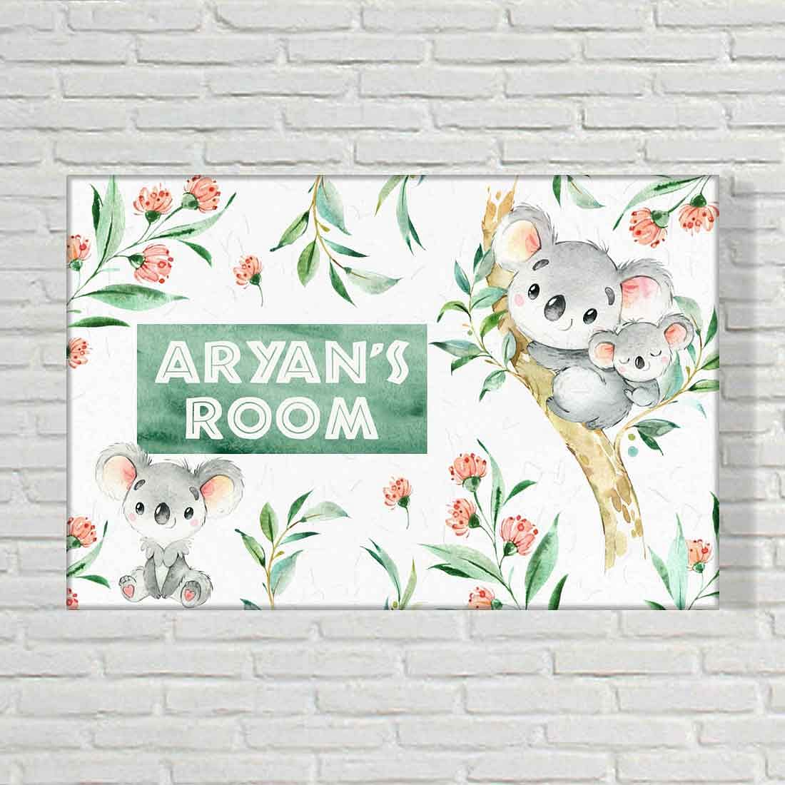 Nutcase Personalized Kids Baby Room Door Sign/Name Plate/Wall Plaque - Screws Included - 12"x8" - Koala Nutcase