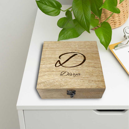 Engraved Wooden Gift Box Natural Wood Jewellery Box - Add Name