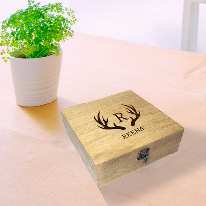 Personalized Wooden Jewelry Box With Engraving - Add Text