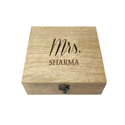 Personalised Jewellery Box Engraved with Name Gifts for Her - MRS