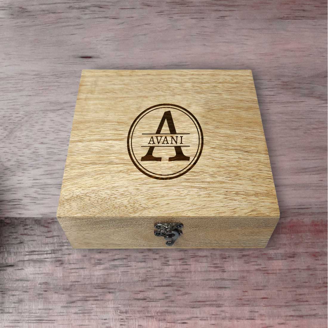 Custom Wooden Boxes with Name Engraved Gift Box- Add Name