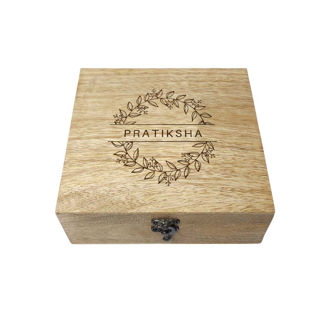 Personalised Wooden Gift Box With Engraving - Leaf Design