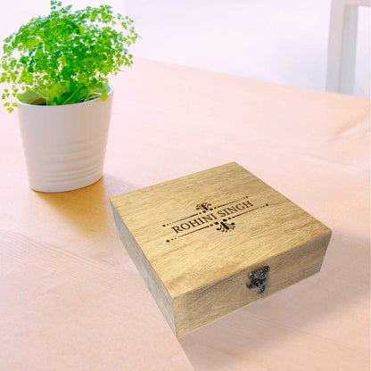 Custom Wooden Boxes with Engraved Name Organisers for Jewellery - Full Name