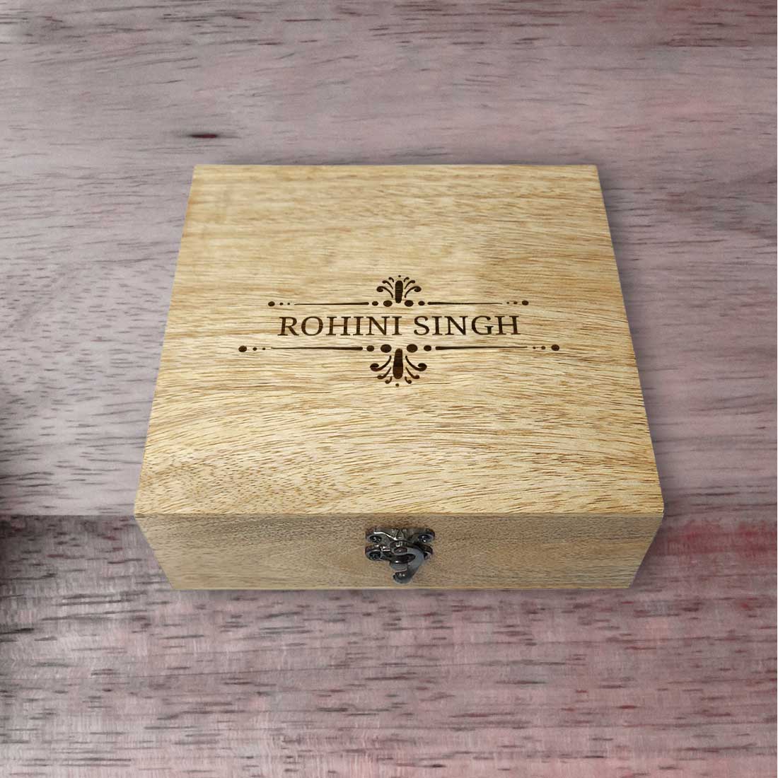 Custom Wooden Boxes with Engraved Name Organisers for Jewellery - Full Name