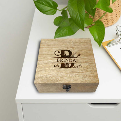 Engraving Personalised Wooden Jewellery Box Designs Gifts for Her - Name