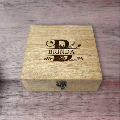 Engraving Personalised Wooden Jewellery Box Designs Gifts for Her - Name