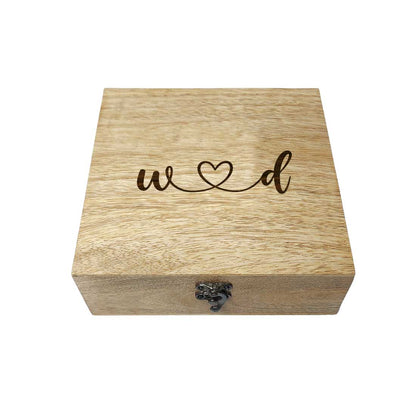 Customised Engraved Wooden Box for Jewellery Storage - Heart