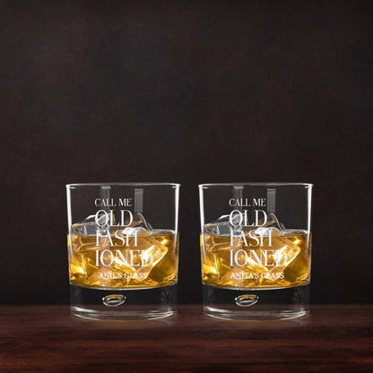 Custom Whiskey Glass Set with Gift Box Black