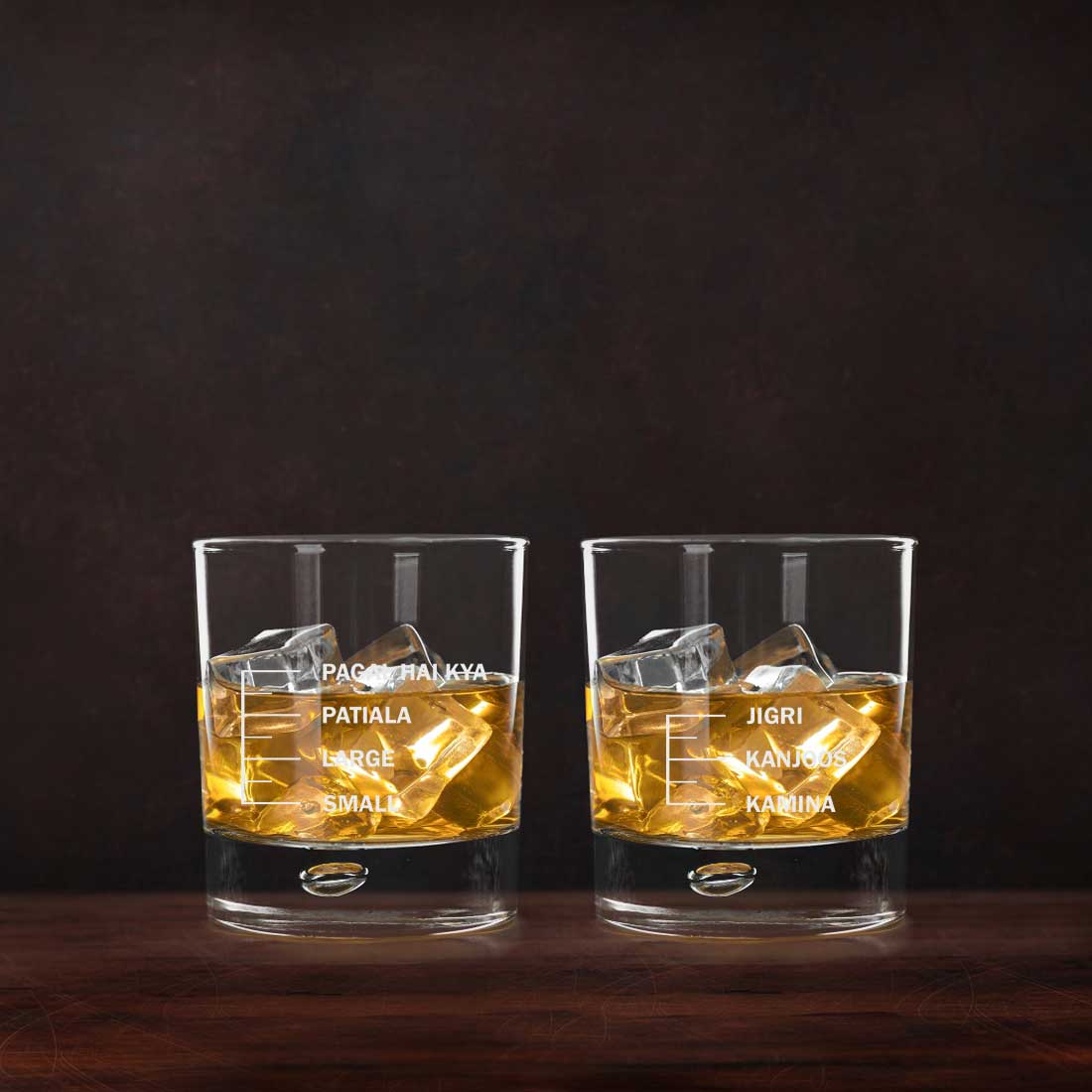 Printed Whiskey Glass Gift Set with Box (Black) - Funny Glasses