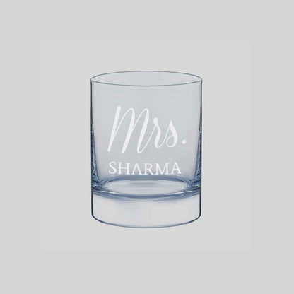 Classy Customized Whiskey Glass -Perfect Gift for Whisky Wife - Mrs