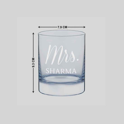 Classy Customized Whiskey Glass -Perfect Gift for Whisky Wife - Mrs