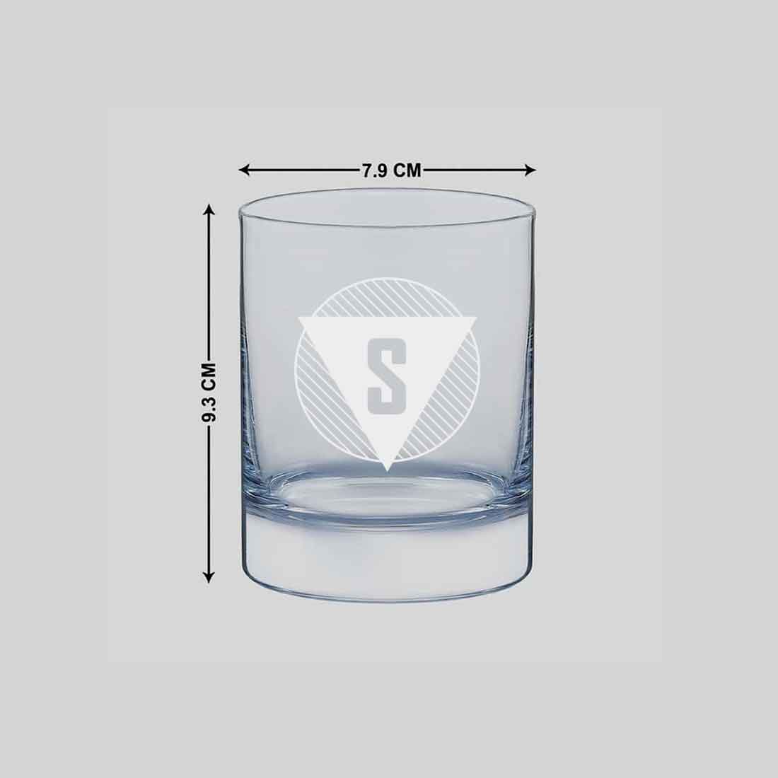 Pretty Personalized Whiskey Glass - Gift For Him Husband Boyfriend - Monogram Triangle