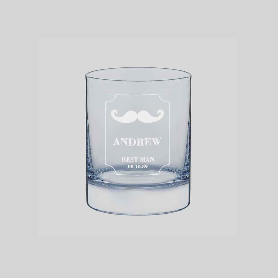 Attractive Personalized Whiskey Glass - Wedding Gift - Best Man Gifts - Hip