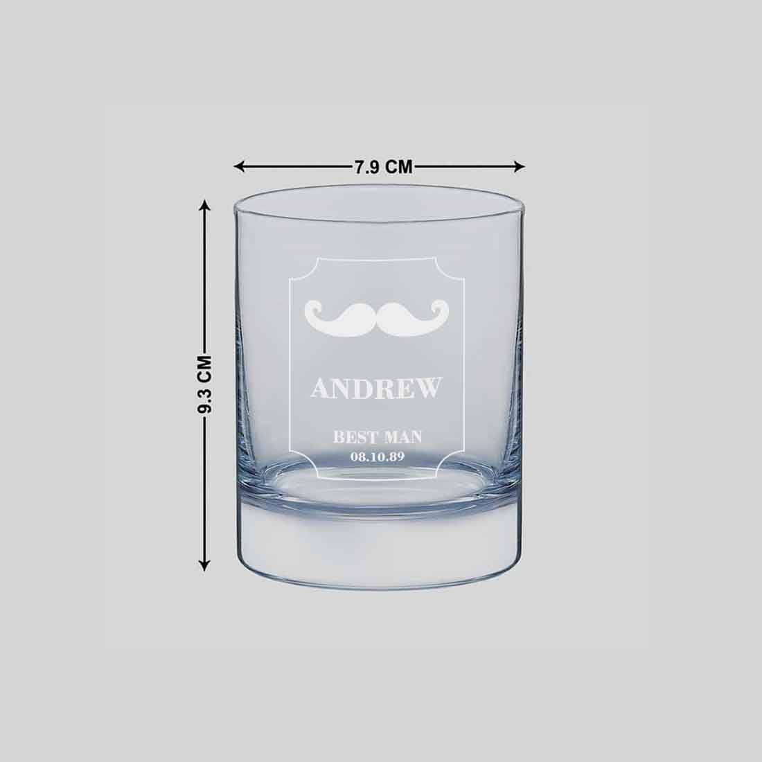 Attractive Personalized Whiskey Glass - Wedding Gift - Best Man Gifts - Hip