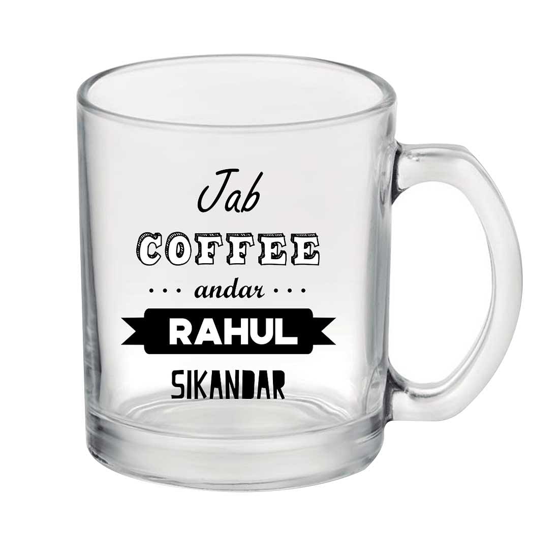 Personalized Coffee Glass Mug - Sikandar Nutcase