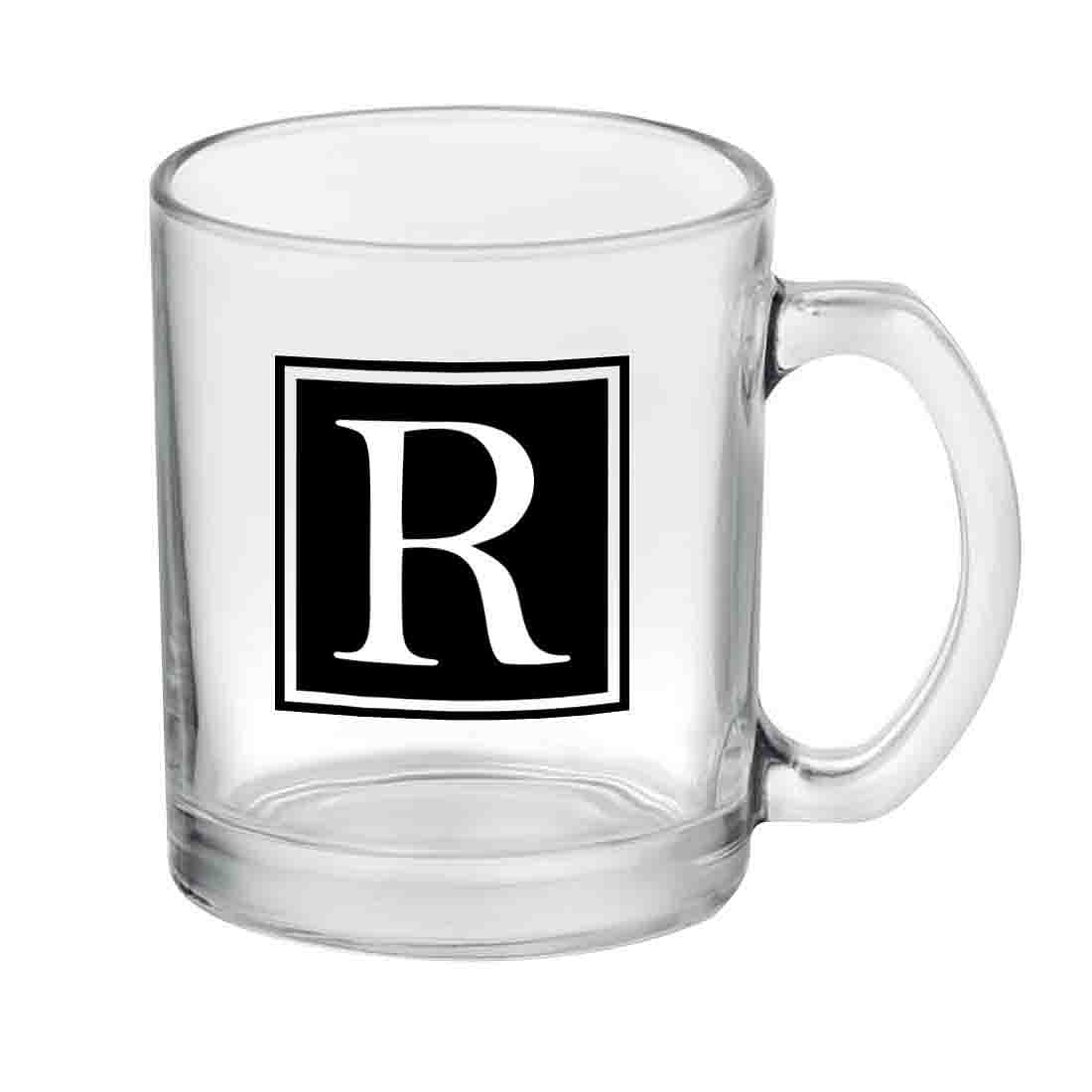 Personalized Coffee Glass Mug - Square Monogram Nutcase
