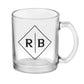 Personalized Coffee Mug Glass Cup for Tea-  Add Monogram
