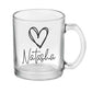 Customized Cafe Coffee Cups for Tea Glass Mug With Name - Heart