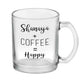 Personalised Glass Tea Cups for Coffee Glass Mug Add Name - Happy