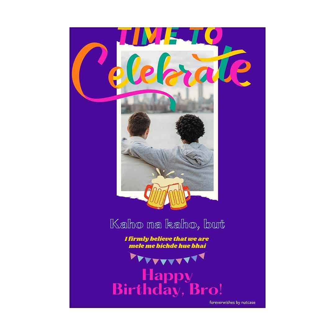 Create Birthday Card with Photo for Brother - Bro 0005 Nutcase