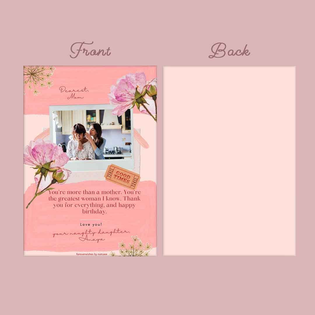 Custom Made Greeting Cards for Gift Mom - Dearest Mother 0007 Nutcase