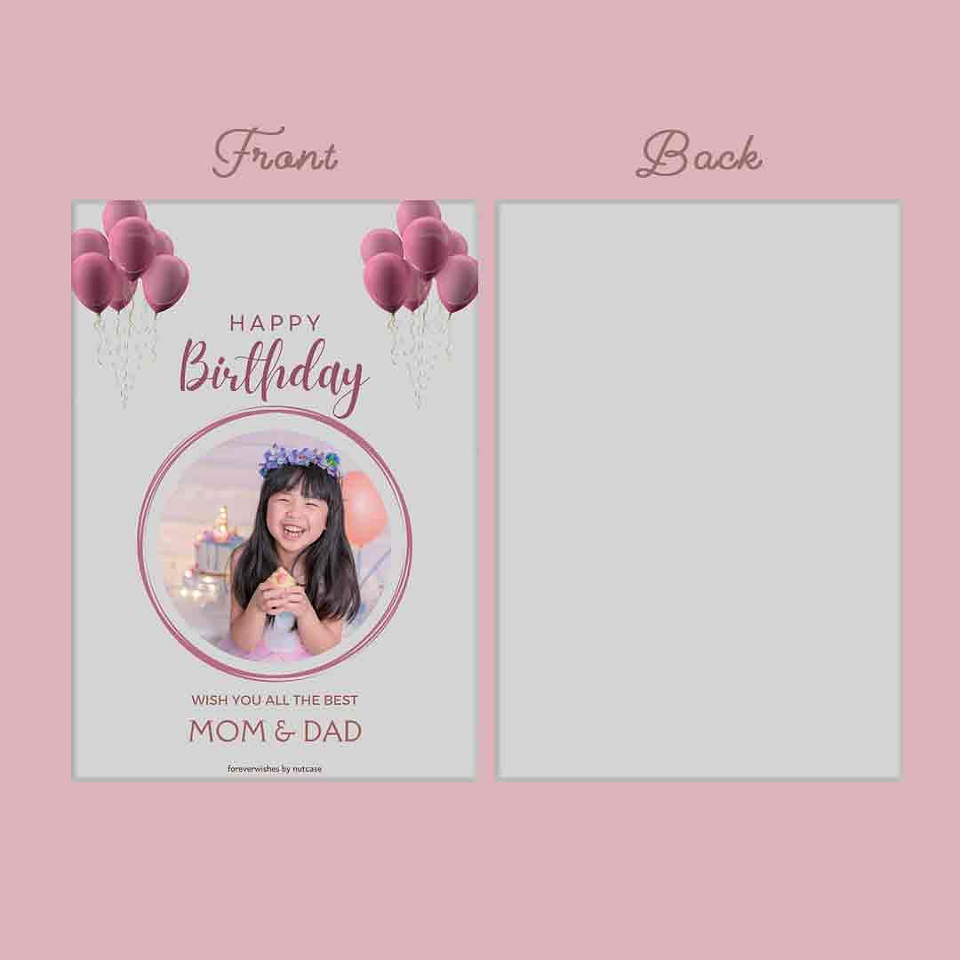 Custom Create Birthday Card with photo - Mom and Dad 0017 Nutcase