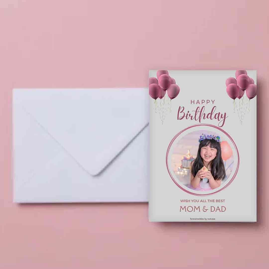 Custom Create Birthday Card with photo - Mom and Dad 0017 Nutcase