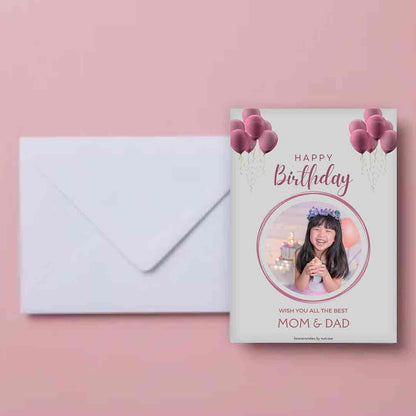 Custom Create Birthday Card with photo - Mom and Dad 0017 Nutcase