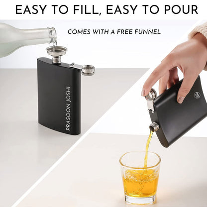 Personalized Engraved Hip Flask for Men - Gift for Husband - Add Name