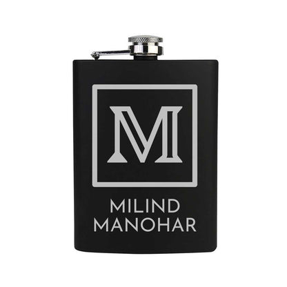 Personalised Hip Flask With Engraving for Men Stainless Steel Drinking Flasks - Monogram